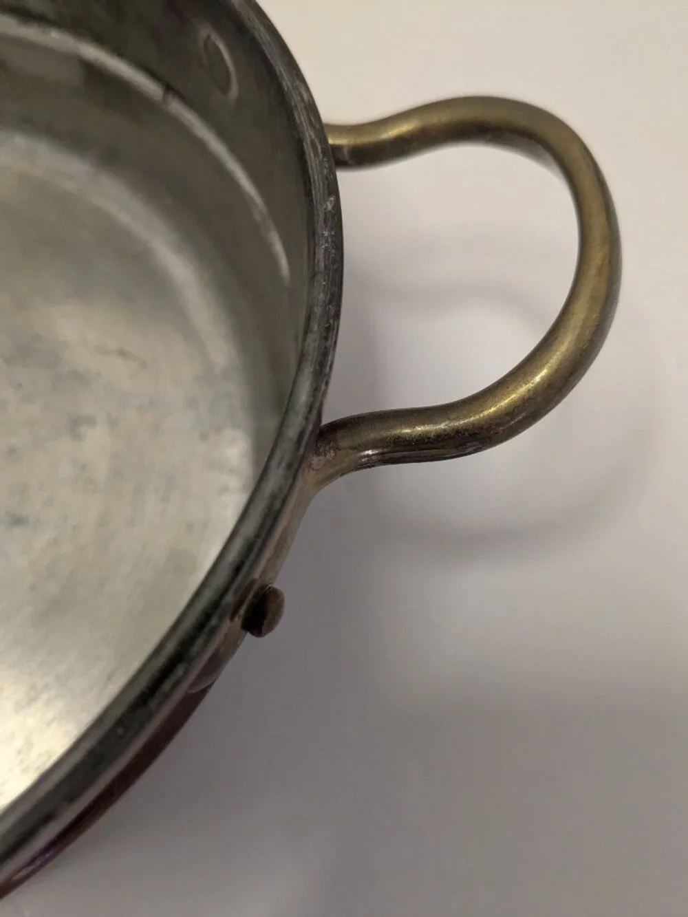Vintage Copper & Brass Bowl  Handles - 6.5
